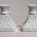 Reserved Wendy Early Vintage Grape & Vines Milk Glass Candle Holders Valentines Day Romantic