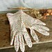 Fun Vintage Pair of Ladies Polka Dot Dress Gloves in Red and Off-White