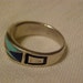 Native American Turquoise Coral Inlay Ring circa 1980s