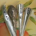 VINTAGE GARDEN MARKERS Silverware Garden Herb Markers Sage, Dill, Mint & Chives Set of 4 - Garden Shabby Chic