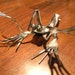 WTF Frog, repurposed silverware metal sculpture
