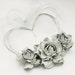 Light grey leather floral bib necklace - Made to order