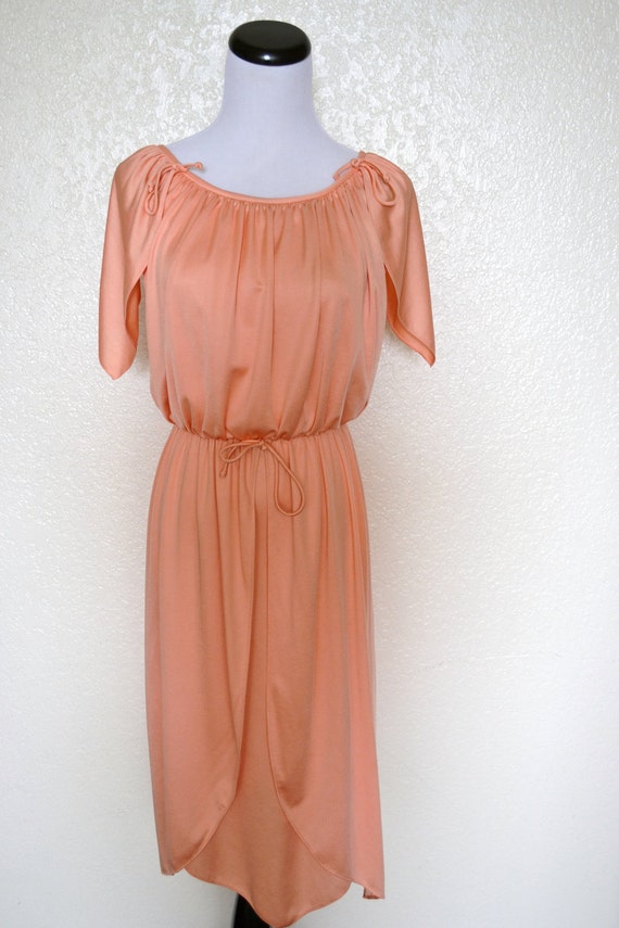 Vintage, peach, boho dress