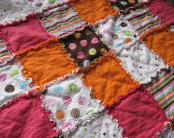 Dots & Stripes Rag Quilt