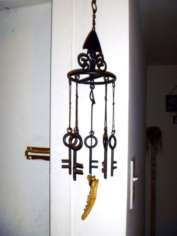 Gothic Wind Chimes Rocketshotz Skeleton Key And Jawbone Wind Chimes Gothic Steampunk Home