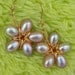 Natural Freshwater Pearl Flower Earrings: AAA Blush Pink Violet Cultured Pearls Gold Filled Dangle Earrings Handmade