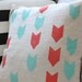 Chevron Pillow Cover, Poppy and Turquoise