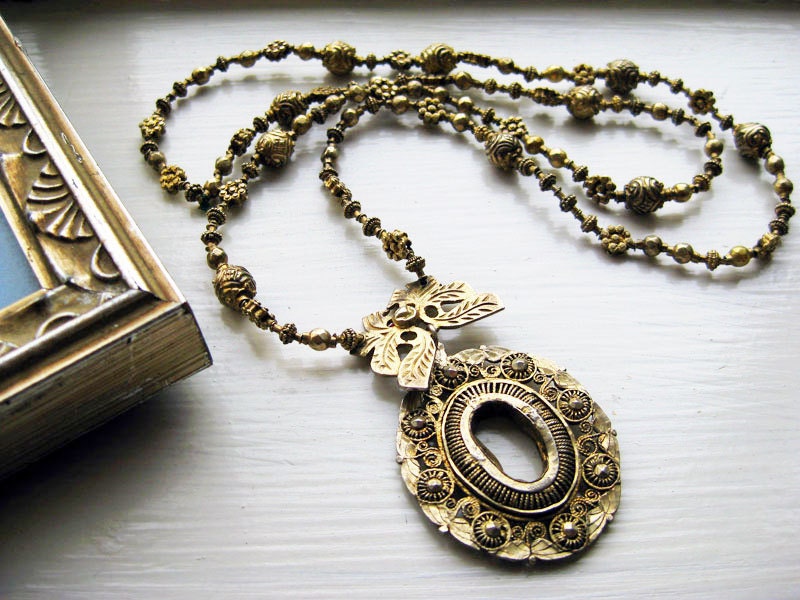 Antique Tambourine Necklace from the Philippines