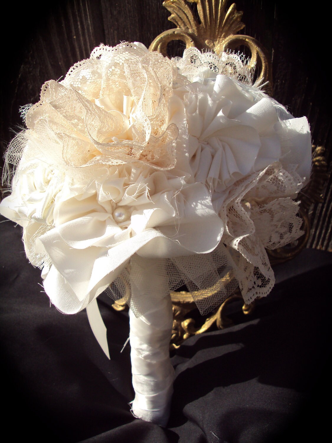 Vintage style wedding bouquet Ivory.