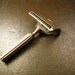Art Deco Gem Safety Razor for Single Edge Blades US Pat.1912 Brooklyn NY Nickel Plated