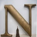 Vintage Wood Letter N Wall Hanging Shelf Sitter