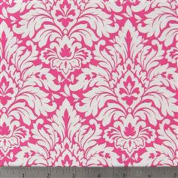 Items similar to Hot Pink Damask Fabric by the Yard Quilting Designer