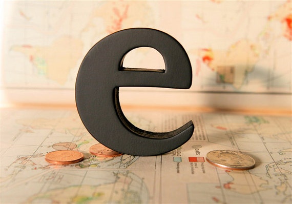 Wood Letter  e  Small Lower  Case
