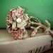 Vintage Art Rhinestone Flower Brooch Pin