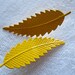 Leaf Earrings, Yellow 80s Pair of Post Earrings
