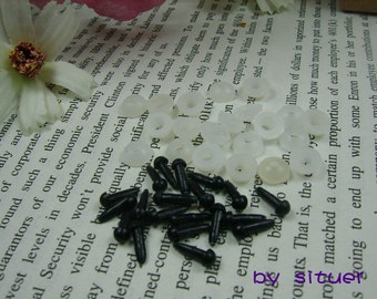 10 pairs 3 mm all Black Plastic Safety Eyes for Amigurumi or doll