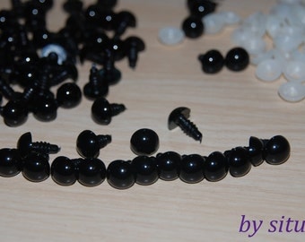 50 pairs 9 mm Black Safety Eyes