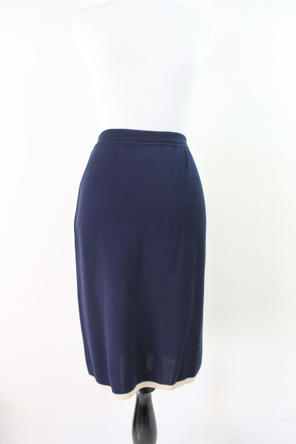 Vintage Chanel Skirt Navy and Cream 1960s