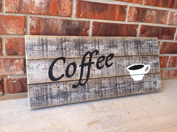 Rustic Wood Coffee Sign