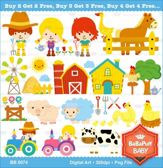 Buy 2 Get 2 Free Barn Animals Personal and Small