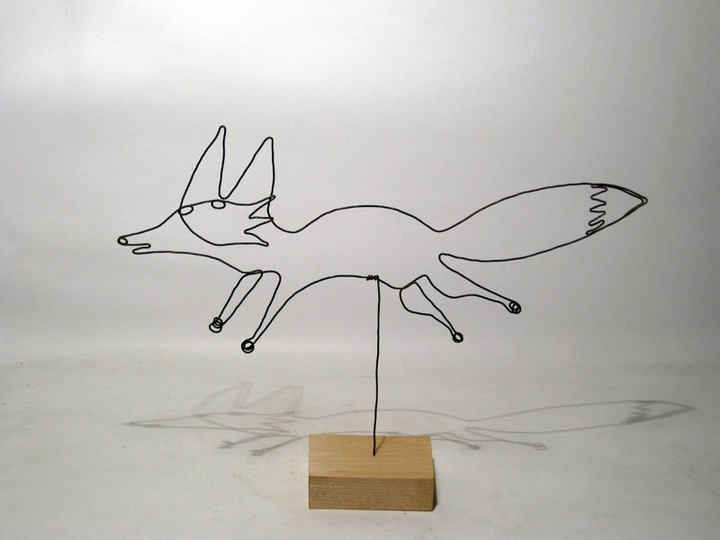 wire fox sculpture