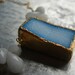 Druzy and blue topaz necklace, 18k gold dipped