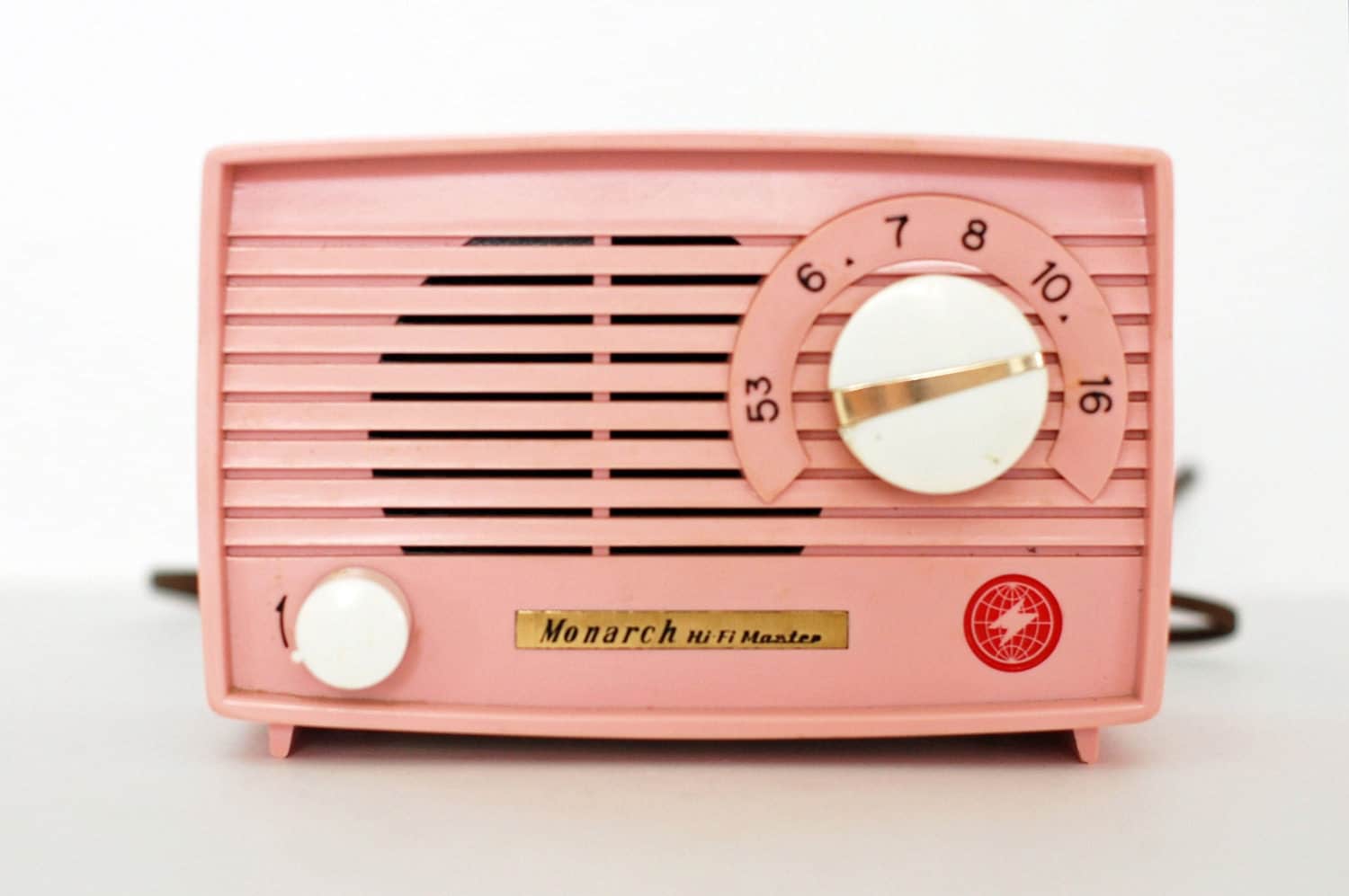 Vintage Pink 1960s AM Radio MidCentury Design
