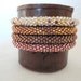 Set of four sparkly crochet beaded bracelets - silver,gold,bronze and rose gold