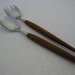 RESERVED for Dan-Vintage Mid Century, Danish Modern Salad Server Set with Teak Handles