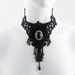 Black lace bib choker necklace (goth, gothic, sequins, long, prom, ball, victorian, costume, burlesque, statement)