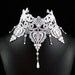 White Victorian Choker Necklace - Lace Bridal Jewelry - Large Chocker Bib Wedding Renaissance Costume Jewellery for Women - Romantic