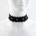 Black Grommets & Lace Choker Necklace for Women (Lolita, Gothic, Goth, Punk, Metal Style Jewelry) Chocker