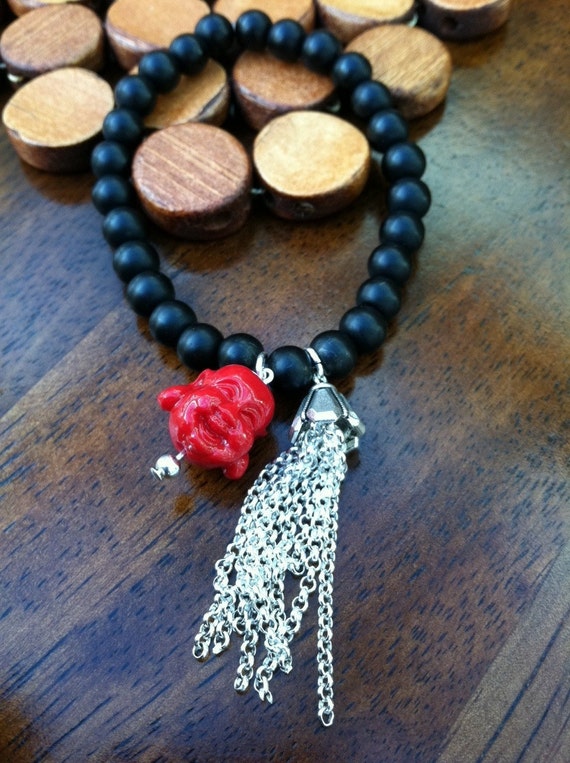 Red Buddha Tassel Bracelet