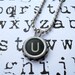 1940's Recycled Vintage Letter U Typewriter Key Ball Chain Necklace-Unisex Jewelry