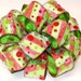 Christmas Bow Tree Topper Handmade w/ Red Green Stripes Candy Cane & Polka Dots for Large Gifts Winter Party Decoration - 13" Wide