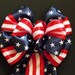 10" Handmade Red White Blue Patriotic Bow American Flag Fourth of July Independence Day Decoration