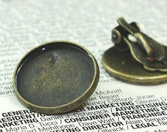 10 pcs raw Brass plating antique bronze earring cab finding