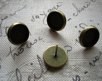 20 pcs raw Brass plating antique bronze earring cab pendant finding