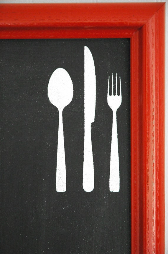 SALE Menu Chalkboard Cherry Red Framed Chalkboard with