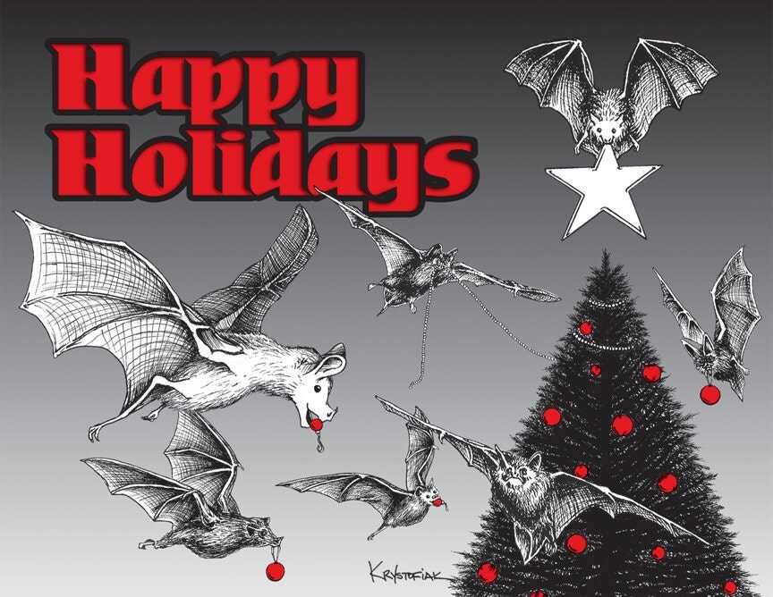 Holiday Cards Christmas Bats 25 ct.