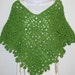 Modern Chic Poncho. Crochet Green Poncho / Shawl for Women. Cute Autumn Coverup.