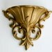 Vintage Homco Wall Pocket, Gold, Fleur de Lis, Retro Decor, Mid Century, 4446