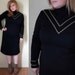 Vintage 70s black turtleneck dress with floral detail size large/xl
