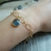 Labradorite Vermeil Rim Bracelet - Natural Blue Flash Faceted Labradorite Pendant Bracelet - Delicate & Beautiful