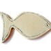 White Fish with Blue Line Decoration,Ceramic Fish Ornament, Minimalist Fish Decorated with Blue Crayon