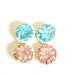 Round Ceramic Blue Pink Mosaic Tile Jewelry Supplies Flower Lace Top