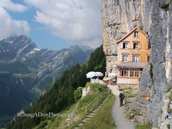 Items similar to A cliff-hanging hut near Appenzell, Switzerland 11 x ...