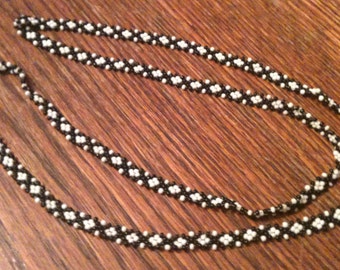 Black and white bead necklace