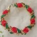 RESERVED Summer Coral Rose Bracelet-Bangle, Flower, Floral, Pearls, Romance...