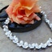 Vintage Mad Men White Flower Rhinestone Necklace/Choker